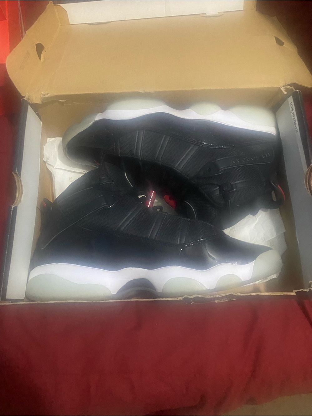 Jordan 6 rings black / red